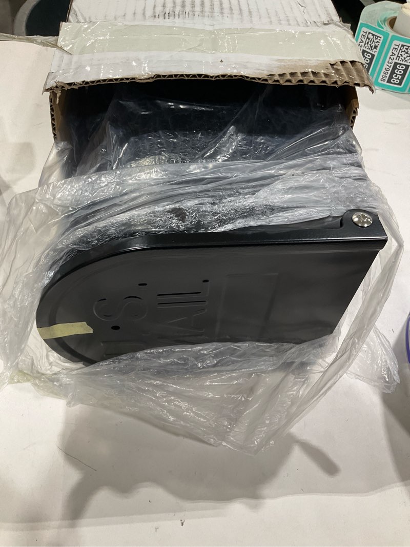 Condition photo showing Good Condition for black metal mailboxes for outside post mount, standard mail box, galvanized steel heavy duty mailbox, medium capacity, 19 x 8.7 x 6.7 inches