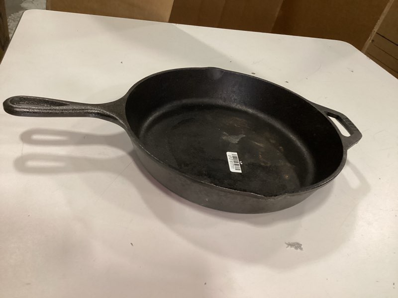 Condition photo showing As Is for lodge seasoned cast iron skillet - pfas-free, non-toxic cookware - use with an oven, stove, grill, or campfire - naturally non-stick & oven safe - 10.25 inches 10.25 inch (1 count)
