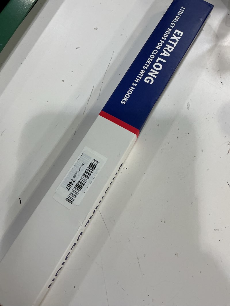 Condition photo showing New/Like New for bainong 16.5 inch valet rod for closets pull out closet valet rod slide out extra long silvery valet rods for closets with 6 hooks silver 16.5 inch