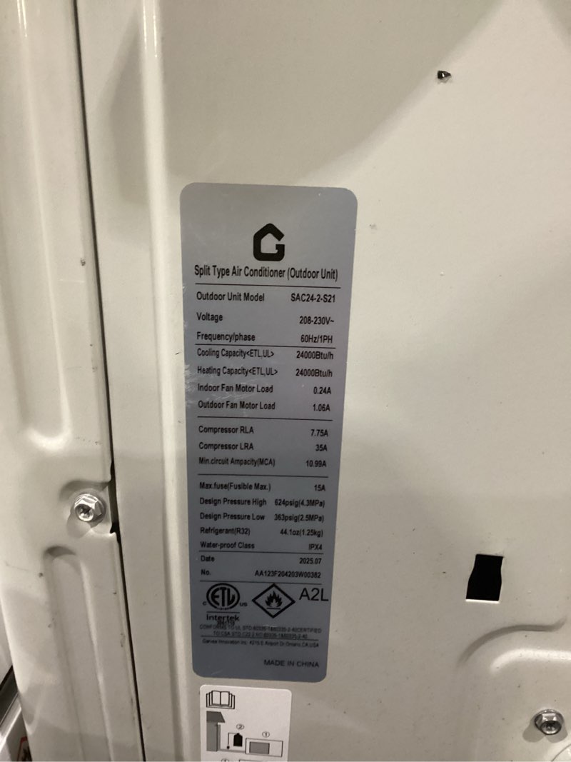 Condition photo showing As Is for Minisplit (used)