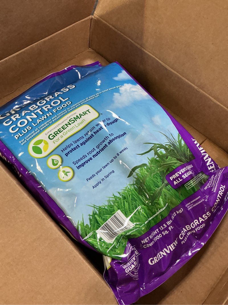 Condition photo showing New/Like New for greenview crabgrass control plus lawn food - 40.5 lb. - covers 15,000 sq. ft