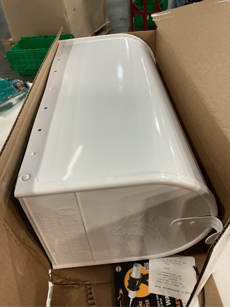 Condition photo showing New/Like New for architectural mailboxes elite classic galvanized steel post mount white mailbox