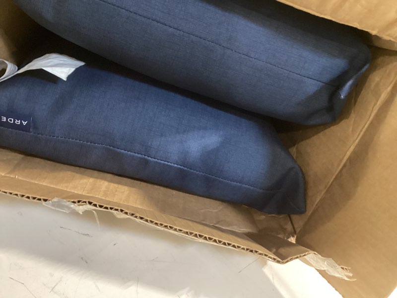 Condition photo showing Good Condition for arden outdoor toss pillow, 2 pack, 16 x 16, rain-proof, fade resistant sapphire blue leala 16 x 16 sapphire blue leala 2