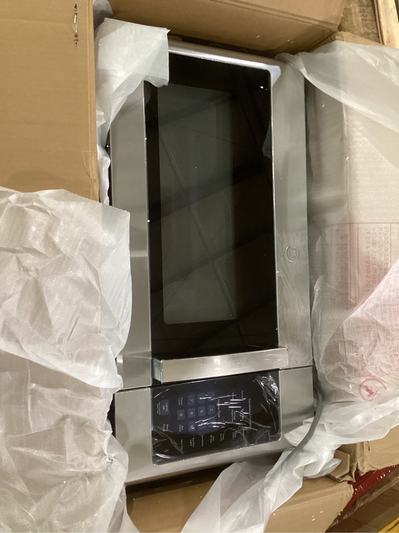 Condition photo showing Good Condition for (not tested)ge jvm3160rfss 30\" otr microwave, 1.6 cu ft, 1000w, 300 cfm hood vent, led lighting, auto defrost, easy mount install, stainless steel