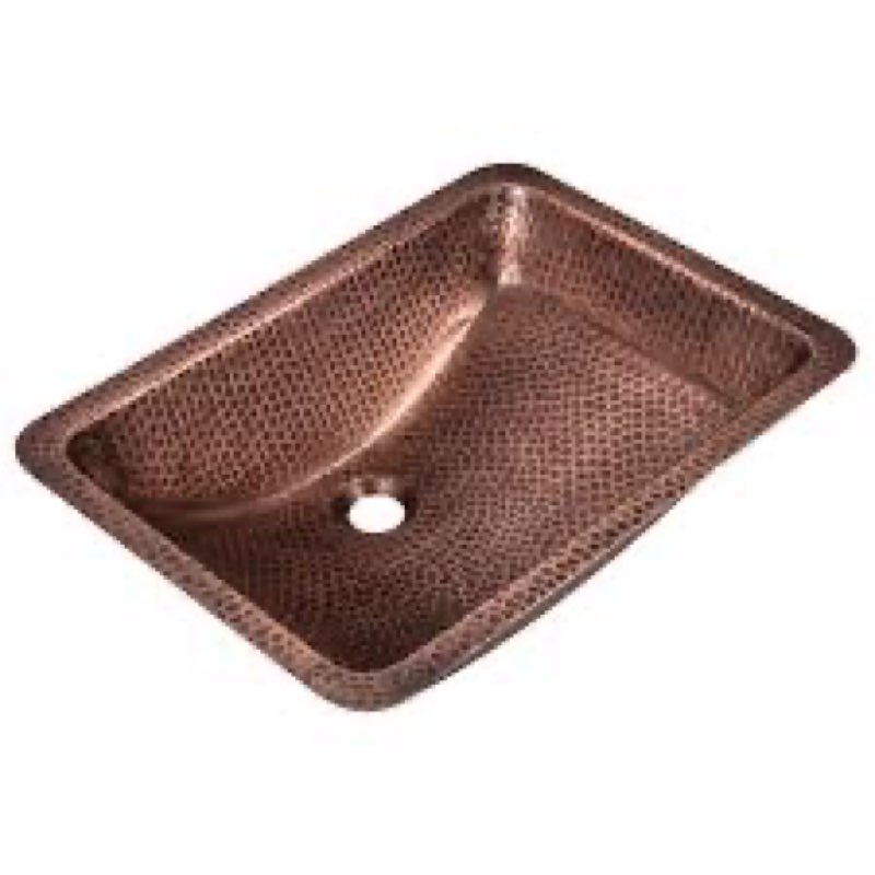 Monarch Abode 17095 Pure Copper Hand Hammered Venetian Dual Mount Bathroom Vanity Sink, 21 Inches