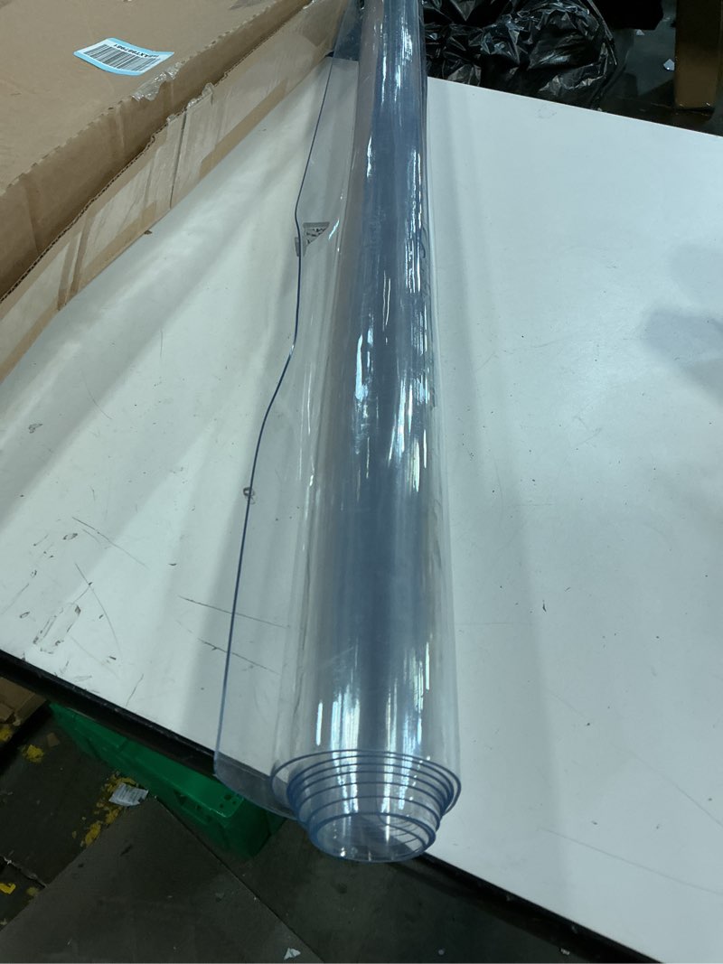 Condition photo showing Good Condition for clear plastic pvc table protector rectangular desk table pad mat for office computer wood furniture coffee kitchen sofa side table media stand countertop protective cover waterproof vinyl 16x30 inch