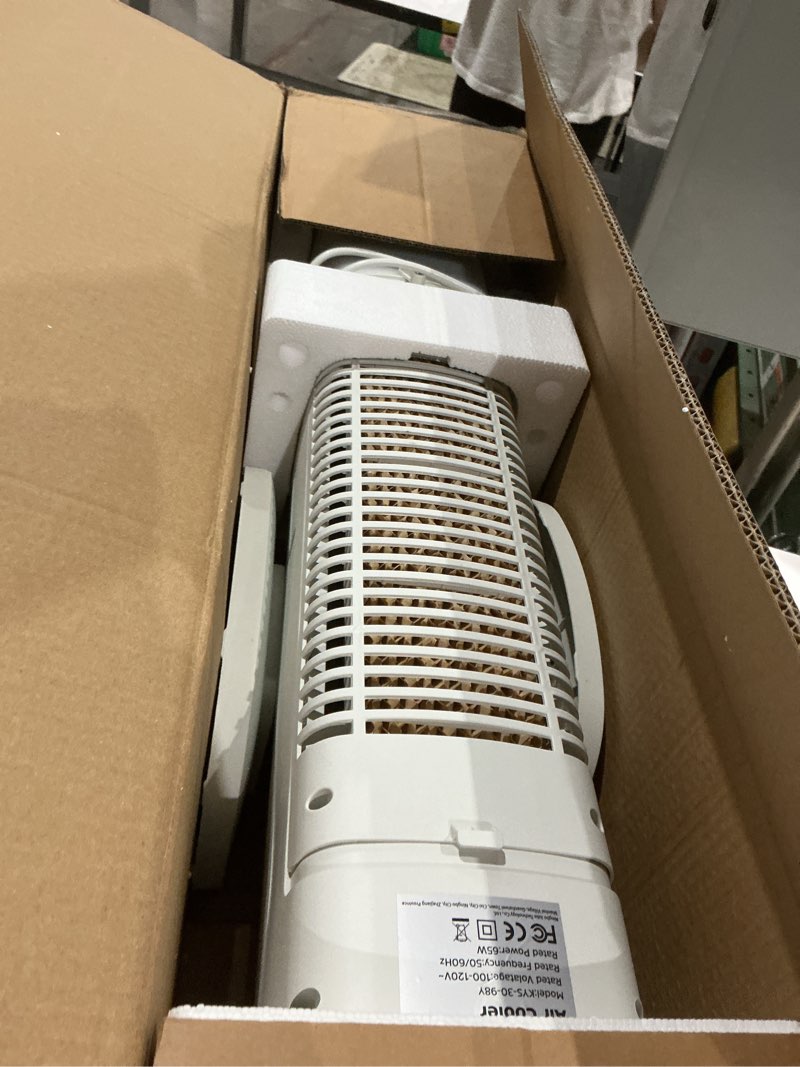 Condition photo showing As Is for evaporative air cooler, 3-in-1 portable air conditioners for room, 4 modes 3 speeds, fast cooling portable ac unit/24h timer, remote oscillating tower fan, quiet swamp cooler for bedroom office white