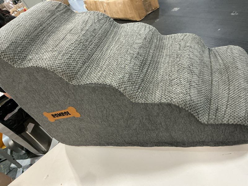 romrol dog stairs ramp for small dogs, pet stairs steps with durable non-slip waterproof fabric cover, dog slope stairs to bed for small dogs and cats or pets joints, 5-steps, grey