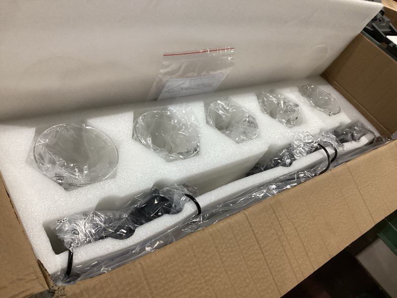 Condition photo showing Good Condition for farmhouse bathroom light fixtures, 5 light black vanity light, industrial style with clear glass shades, wood bathroom lighting fixtures over mirror for bedroom, living room black 5-light