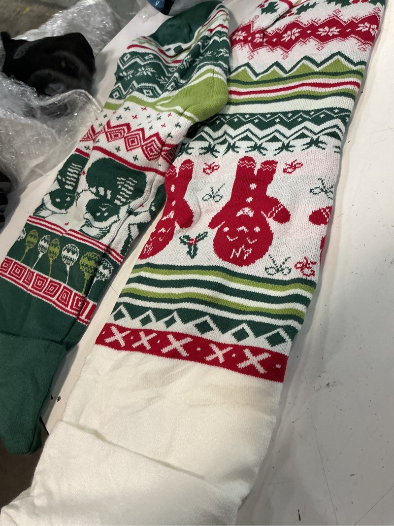Condition photo showing As Is for  touch the image to zoom in                     3+ christmas stocking decoration children's woolen bag hanging ornament for festive home decor, christmas party (green rope)