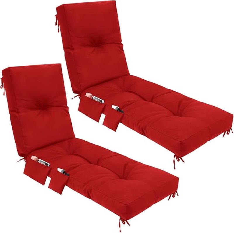 Features: Package included and waterproof fabric: You will receive 2 pcs pool patio lounge cushions with 3 elastic pockets, which can easily meet your daily use and replacement needs. And our padded chaise cushion is made of waterproof fabric, can prevent water or drinks from spilling to a certain extent. Plush comfort and widely applicable: Our patio recliner pads are filled with soft and plush material to keep you comfy outdoor or indoor. And the plush, soft, and comfortable filling ensures that you'll never want to leave your seat again. This outdoor patio