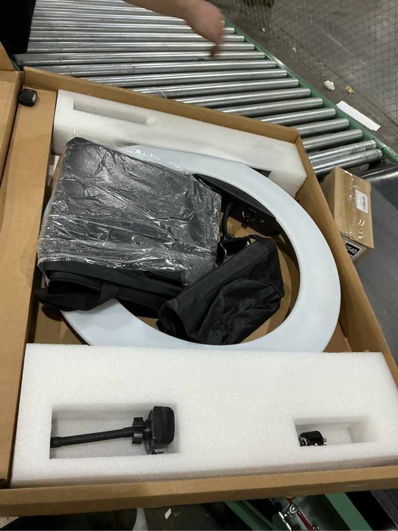 Condition photo showing New/Like New for ubeesize 22'' ring light with 72'' stand, 60w large ring light with phone holder, dimmable led light for makeup barber stylist tattoo youtube tiktok photography standard 22in