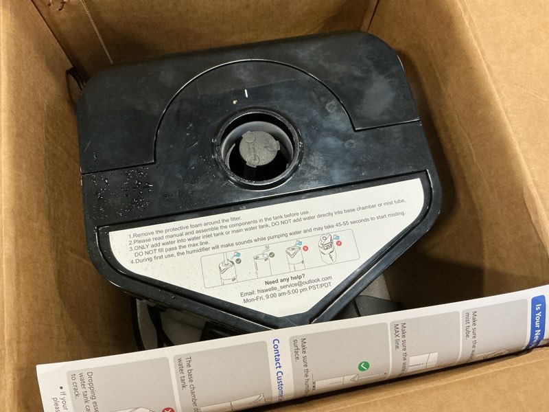 Condition photo showing As Is for 5gal humidifiers for bedroom large room 2800 sq ft, 19l quiet humidifiers for large room, floor humidifier with 6 mist mode & auto 180°mist tube for home whole house school office commercial plants black
