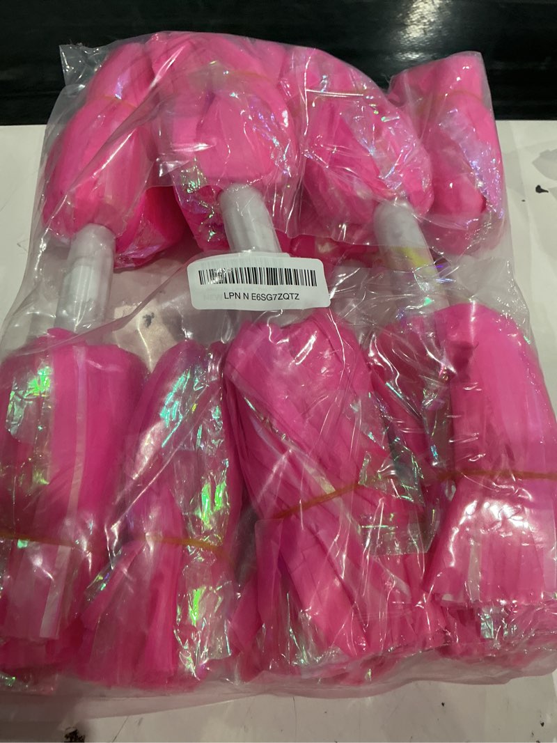 Condition photo showing Good Condition for color differs from stock photo. color: pink. amzdiai 6pcs upgraded 12inch metallic cheerleading pom poms, cheerleader pompoms cheer poms for kids