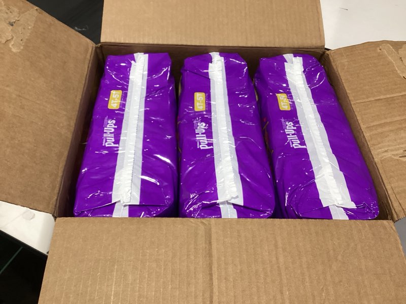 Condition photo showing New/Like New for pull-ups girls' potty training pants, size 4t-5t training underwear (38-50 lbs), 99 count (3 packs of 33) 4t-5t 99