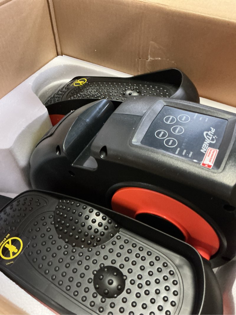 Condition photo showing As Is for Under Desk Elliptical Machine, Electric Elliptical Leg Exerciser for Seniors with 12 Adjustable, Portable Quiet Elliptical Exercise Machine, Seated Pedal Exerciser with Remote Control Orange