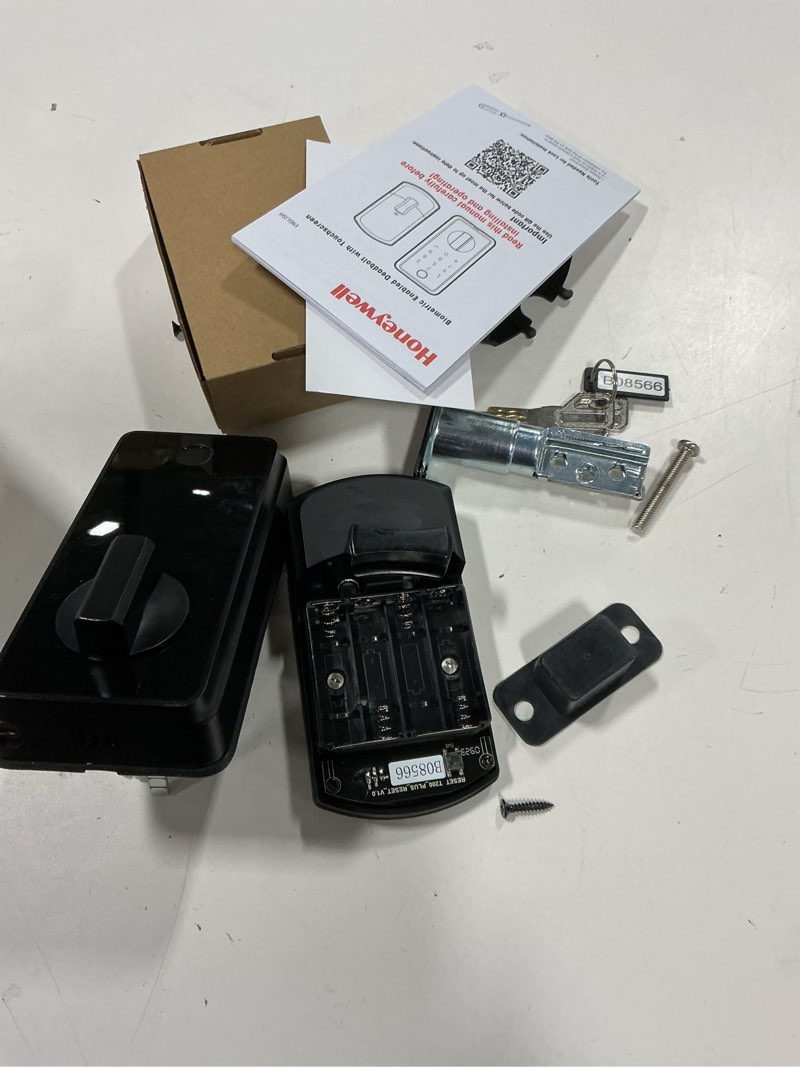 Condition photo showing As Is for Honeywell digital biometric deadbolt 8635302