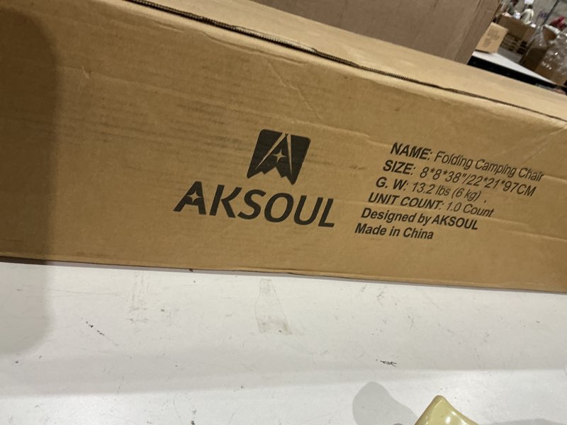 Condition photo showing New/Like New for aksoul beach chair with canopy shade: folding camping chair with umbrella for adults,portable camp chairs with cup holder, side pocket for lawn, sports, tailgates, fishing - support 330 lbs,blue