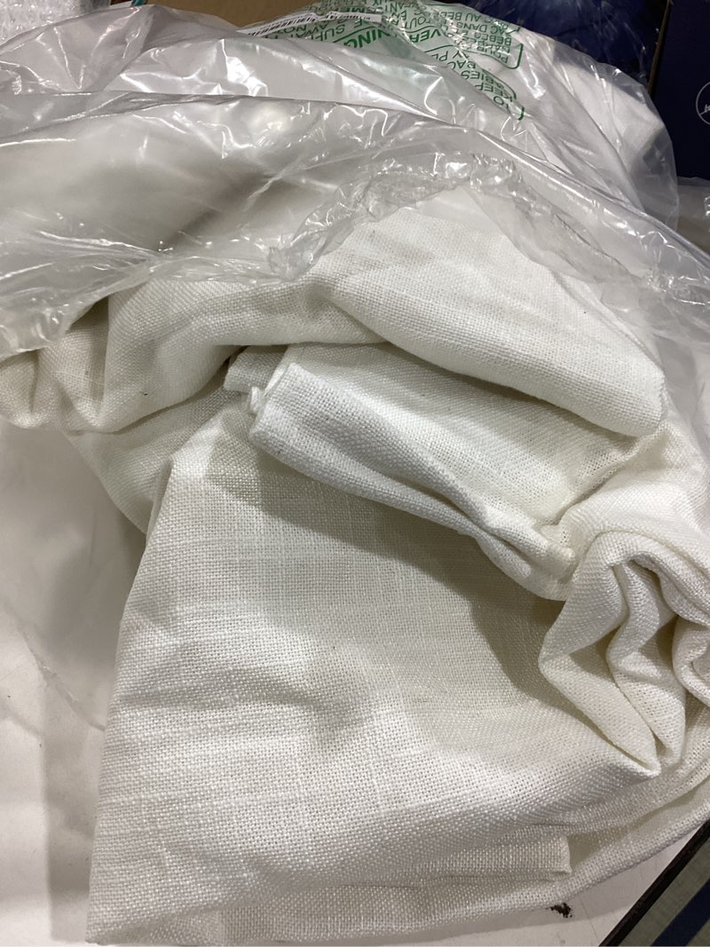 Condition photo showing Good Condition for joydeco linen curtains 84 inch length 2 panels,light filtering drapes 52 inches wide with back tab rod pockets (84" l x 52" w, ivory on linen) ivory on linen 52"w x 84"l (pack of 2)