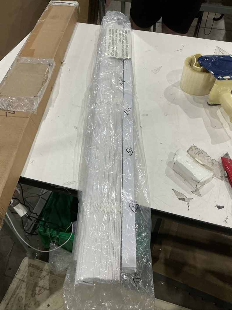 Condition photo showing Good Condition for unishades no drill blinds for windows 1" vinyl l-shaped slats cordless mini blinds for home, for window size 36" w × 64" h white white 36" w × 64" h
