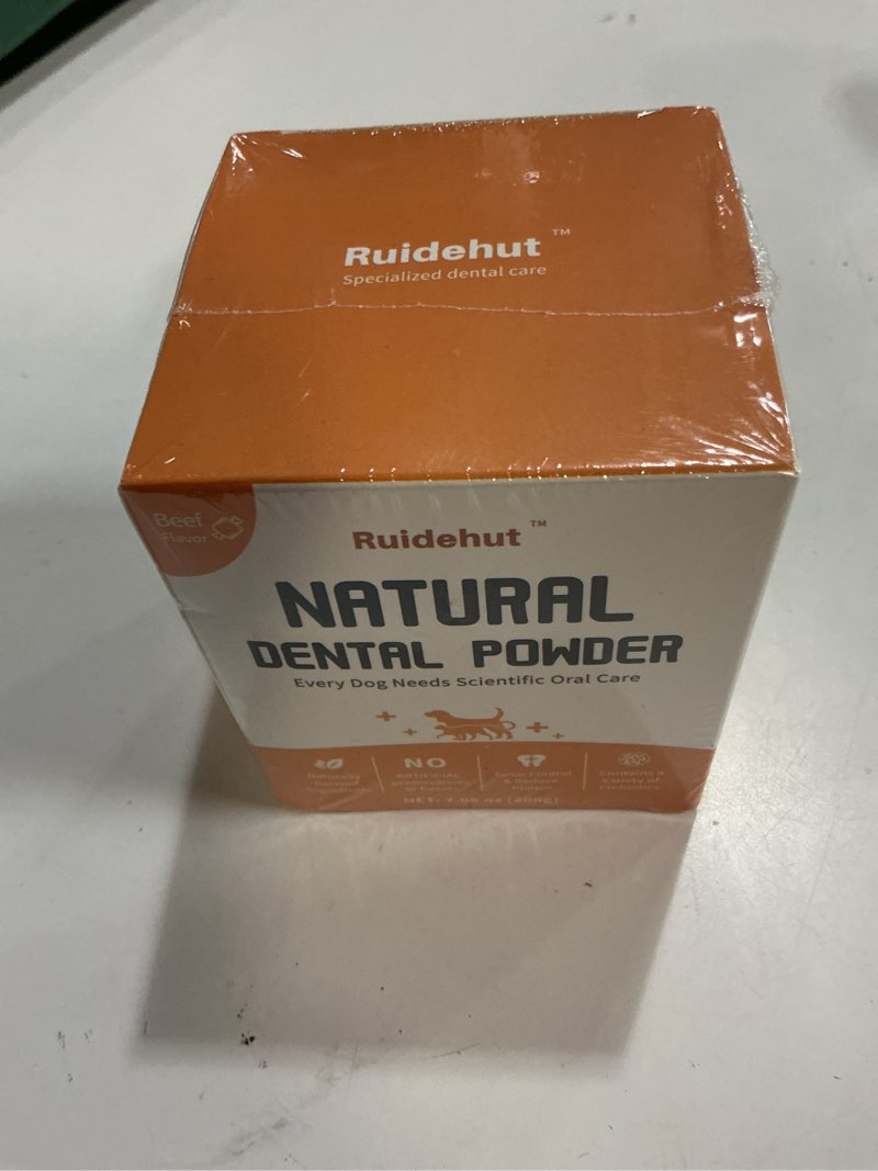 Condition photo showing New/Like New for (Exp:04/2028) Senior Dog Dental & Supplement Powder - Contains Vitamin E, Glucosamine, Omega-3 and Probiotics - Effectively Removes Tartar Buildup, Supports Your Dog's Dental, Joint, and Digestive Health, 7 oz Beef Flavor 7.05 oz (200g)