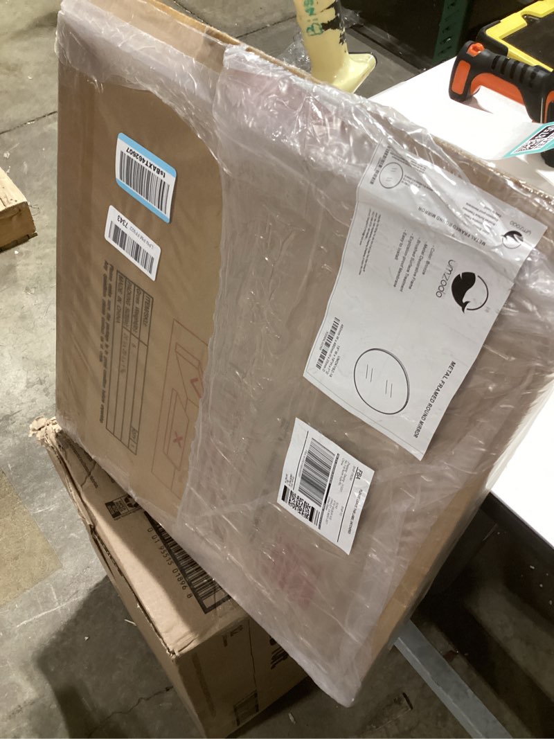 Condition photo showing New/Like New for Black Round Mirror 18 inch, Brushed Metal Framed Circle Mirror for Bathroom Vanity,Living Room,Entryway,Hallway,Home Decor 18"L x 18"W Brushed Black