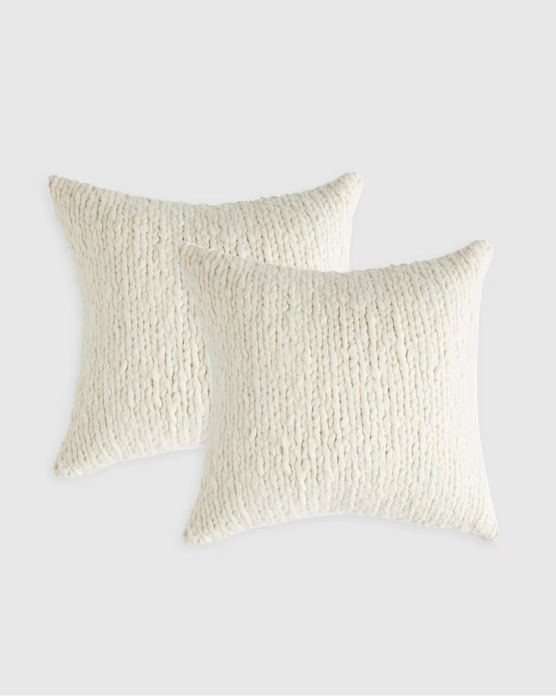chunky hand knit wool pillow cover (set of 2)
