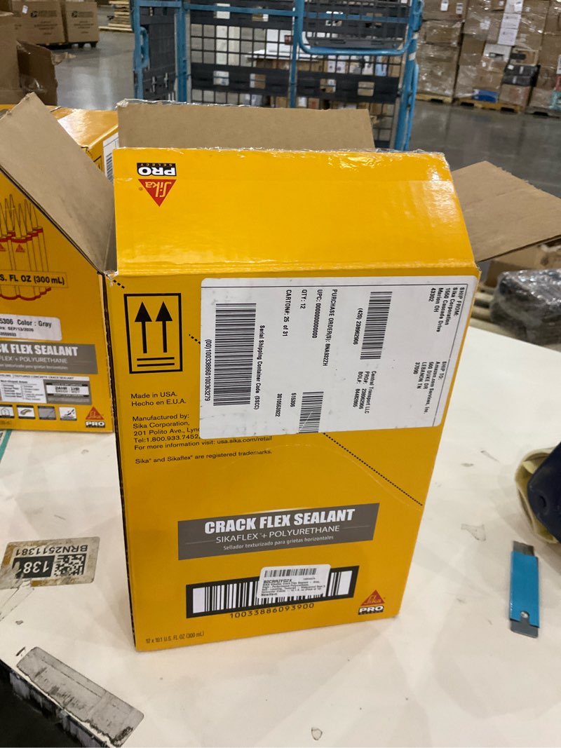 Condition photo showing New/Like New for Sika Sikaflex - Crack Flex sealant - Gray - High-Performance, Textured, self-Leveling, Polyurethane sealant - for Sealing Horizontal Cracks - 10.1 fl. Oz (Pack of 12)