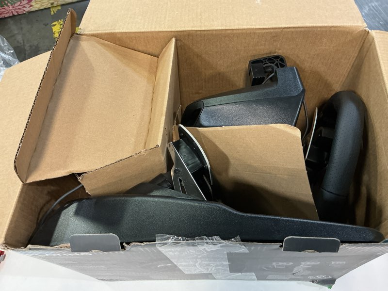 Condition photo showing Good Condition for Logitech G920 Driving Force Racing Wheel and Floor Pedals, Real Force Feedback, Stainless Steel Paddle Shifters, Leather Steering Wheel Cover for Xbox Series X|S, Xbox One, PC, Mac - Black Wheel Kit - Black