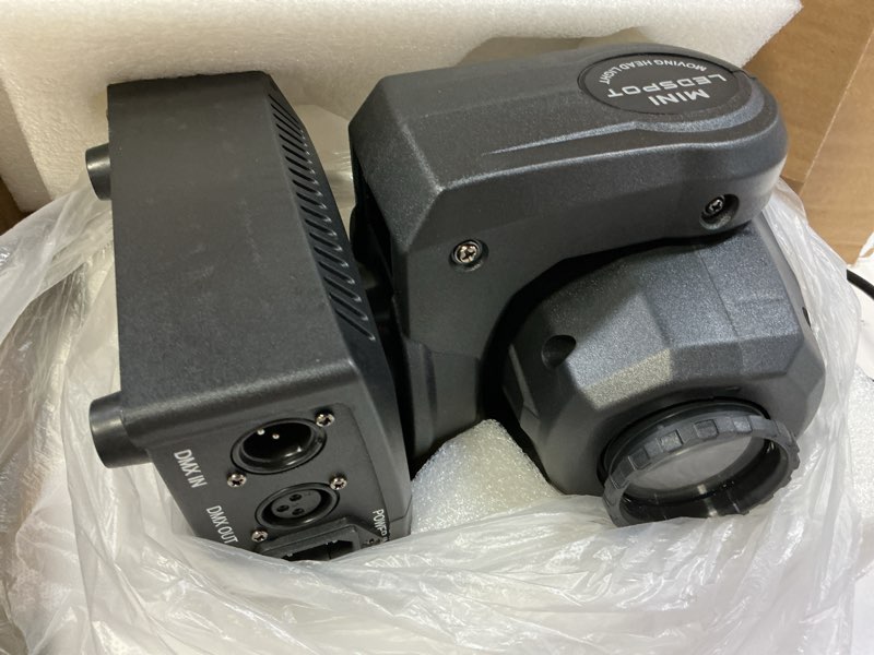 Condition photo showing Good Condition for Moving Head DJ Lights 50W [4-Pack] with 7 Gobos 7 Colors and Open White Beam Spotlight by DMX and Sound Activated for Wedding DJ Disco Parties Live Show Church Bar,Black
