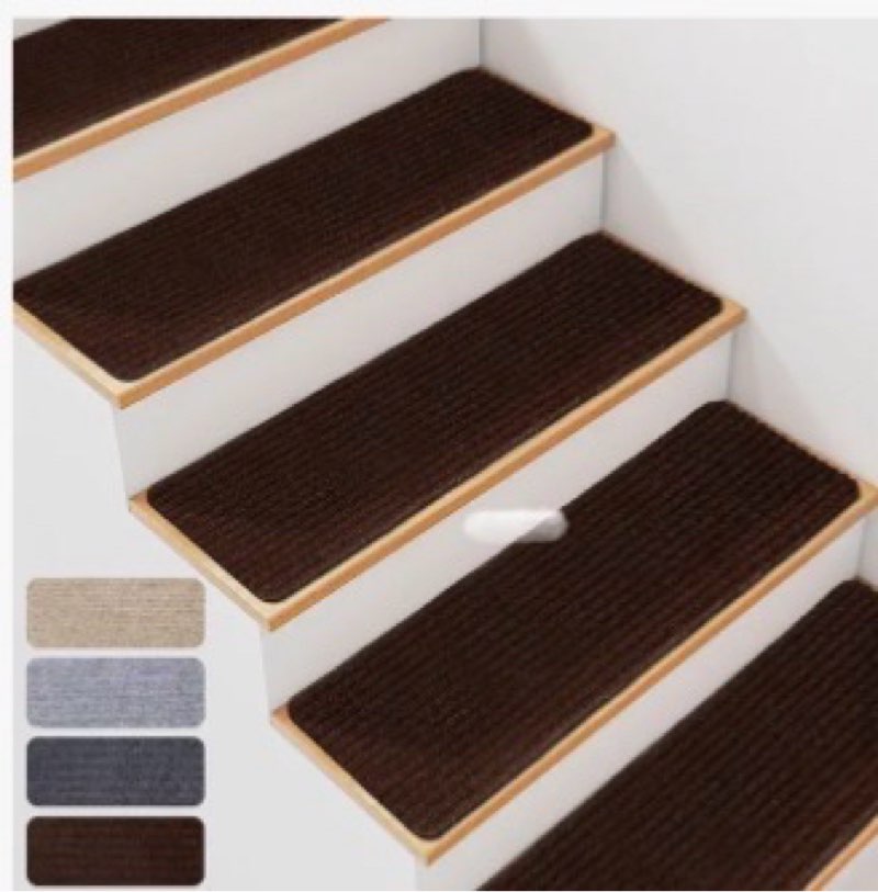 15 PCS Non Slip Stair Treads for Wooden Steps – 8"x30" Indoor Non Slip Stair Treads, Carpet Stair Ma