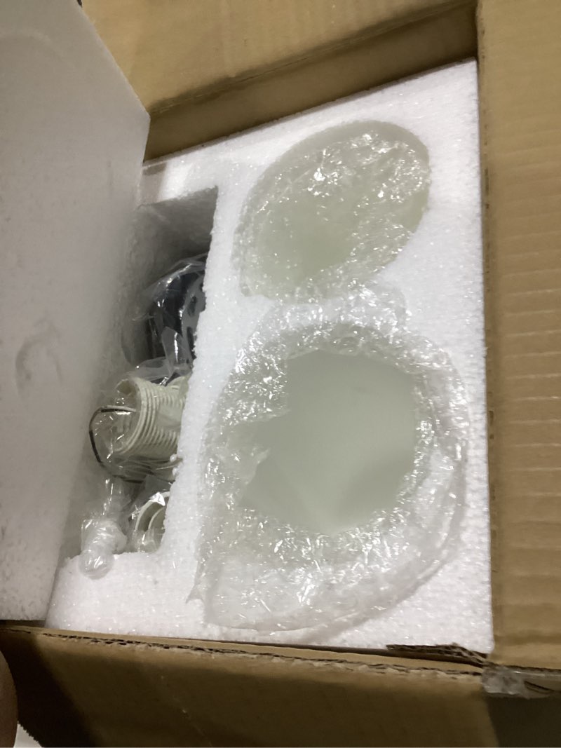 Condition photo showing New/Like New for Industrial Mid Century Wall Sconce 2-Lights with White Cylinder Glass Shades Modern Bathroom Vanity Wall Lamp Matte Black and Gold Brushed Brass Finished Wall Light Fixture Gold/Black-Cylinder Glass Shades