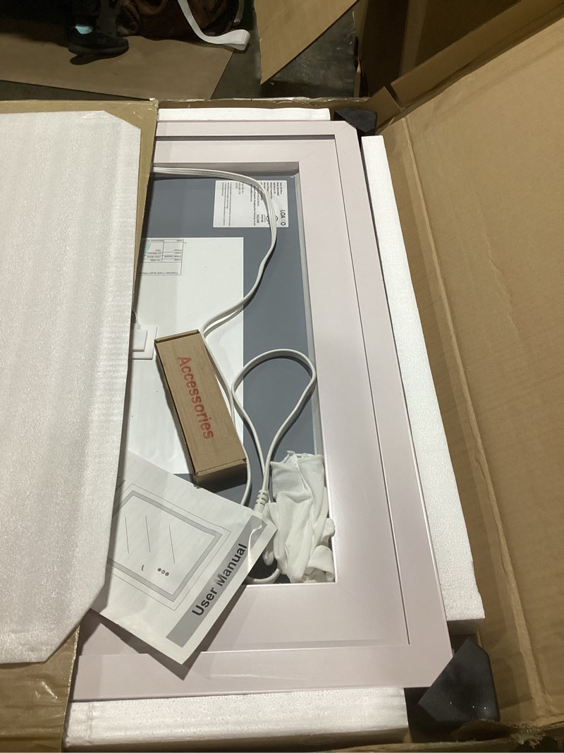 Condition photo showing Good Condition for LOAAO 24X32 LED Bathroom Mirror with Lights, Anti-Fog, Dimmable, Backlit + Front Lit, Lighted Bathroom Vanity Mirror for Wall, Memory Function, Tempered Glass, Shatter-Proof, ETL Listed Led Bathroom Mirror (3 Light Modes) 32"L x 24"W