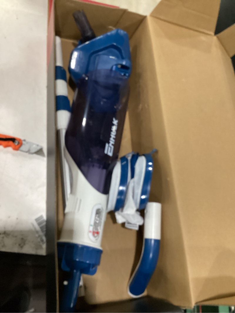 Condition photo showing As Is for enhulk rechargeable handheld cordless pool vacuum for above ground pool and inground pool, 60-minute runtime,powerful suction up to 18.5 gallons/min, efficient leaf and debris removal, pc10 pro pc10 pro blue