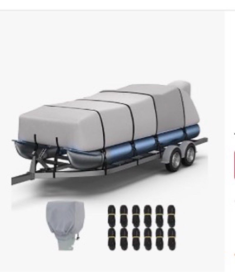gray 21-24ft trailerable pontoon boat cover heavy duty beam replacement for width to 102in