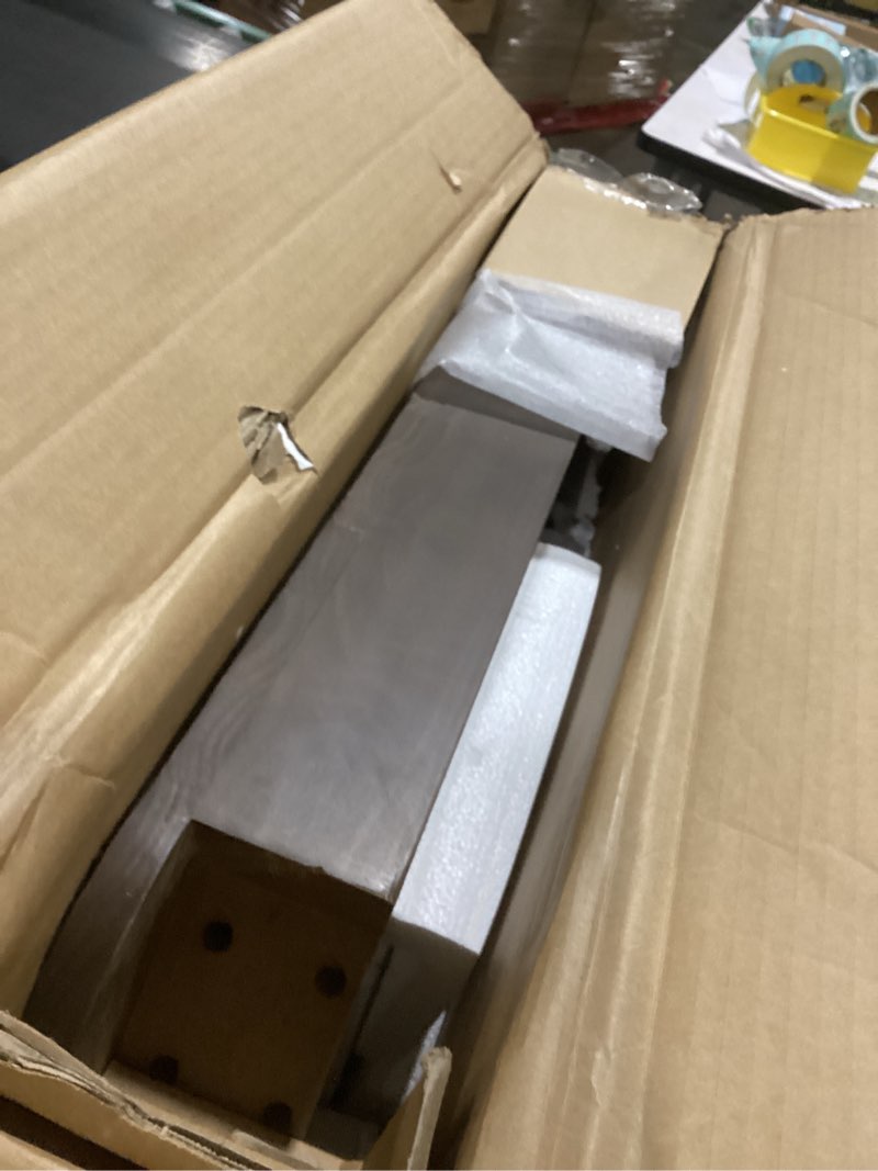 Condition photo showing As Is for Plank+Beam Forma Coffee Table, Solid Wood 48 Inch Modern Coffee Table with Shelf, Contemporary Center Table with Storage Space, Rectangle Tea Table with Storage, Walnut Walnut 48 Inch Table with Shelf