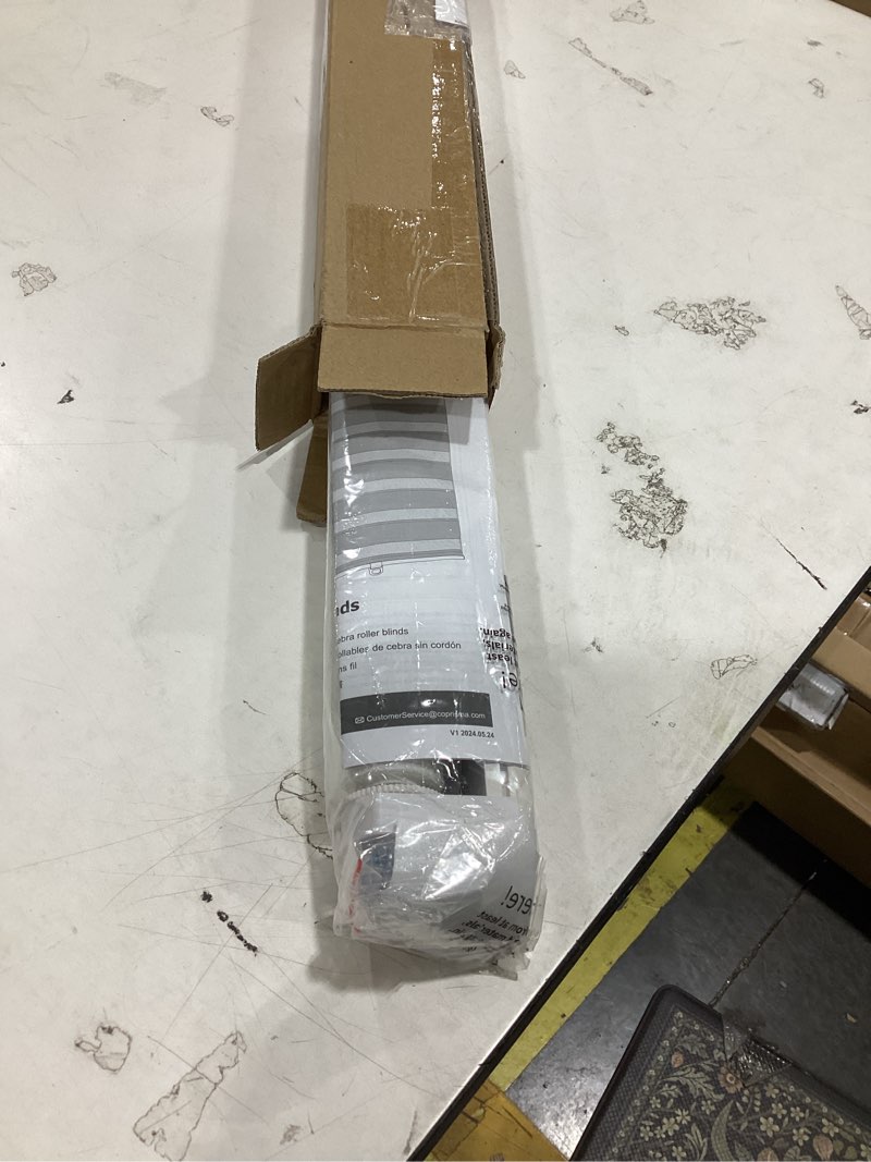 Condition photo showing New/Like New for lazblinds cordless french door blinds, no drill roll up zebra blinds, light control day and night sheer shades for front patio sidelight glass, 29.8'' w x 78'' l, white white 29.8" w x 78" l(fabric: 28" x 78" )