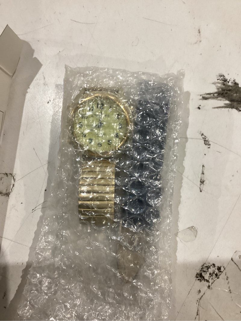 Condition photo showing New/Like New for hearkent atomic american english talking watch speaks clear and loud time, date and alarm time stretch band is best gift for senior,visually impaired, or blind people gold
