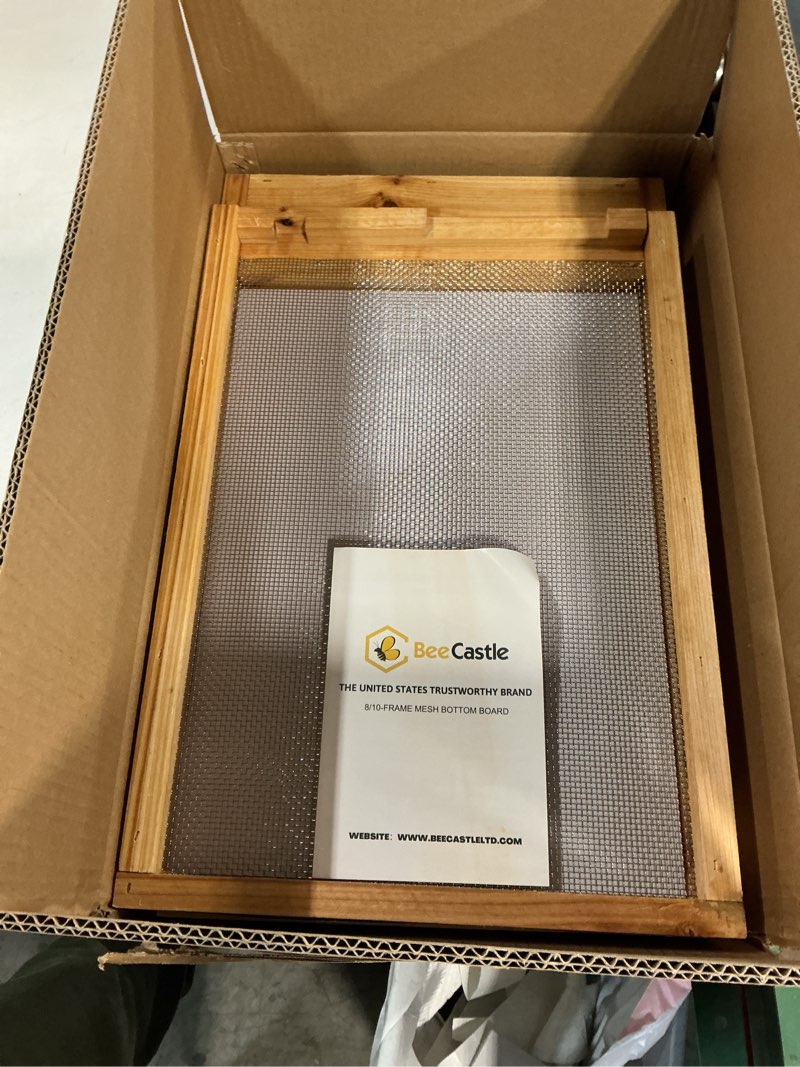 Condition photo showing Good Condition for BeeCastle Beehive Screened Bottom Board Dipped in 100% Beeswax,Screened Bottom Board 8 Frame with Solid Wood 8-Frame