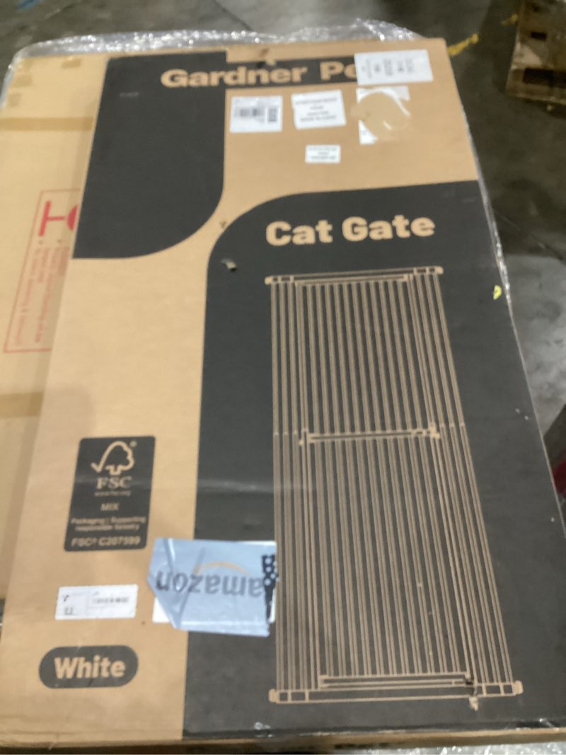 Condition photo showing New/Like New for Gardner Pet 51"-87" Extra Tall Cat Gate for Doorway, Wide Adjustable 27.56"-37" Baby Gate Included 4 Extension Kits, Pressure Mounted Safety Full Door Gate for Stairs, Studio, Kitchen (White) White 51-87"/130-220cm