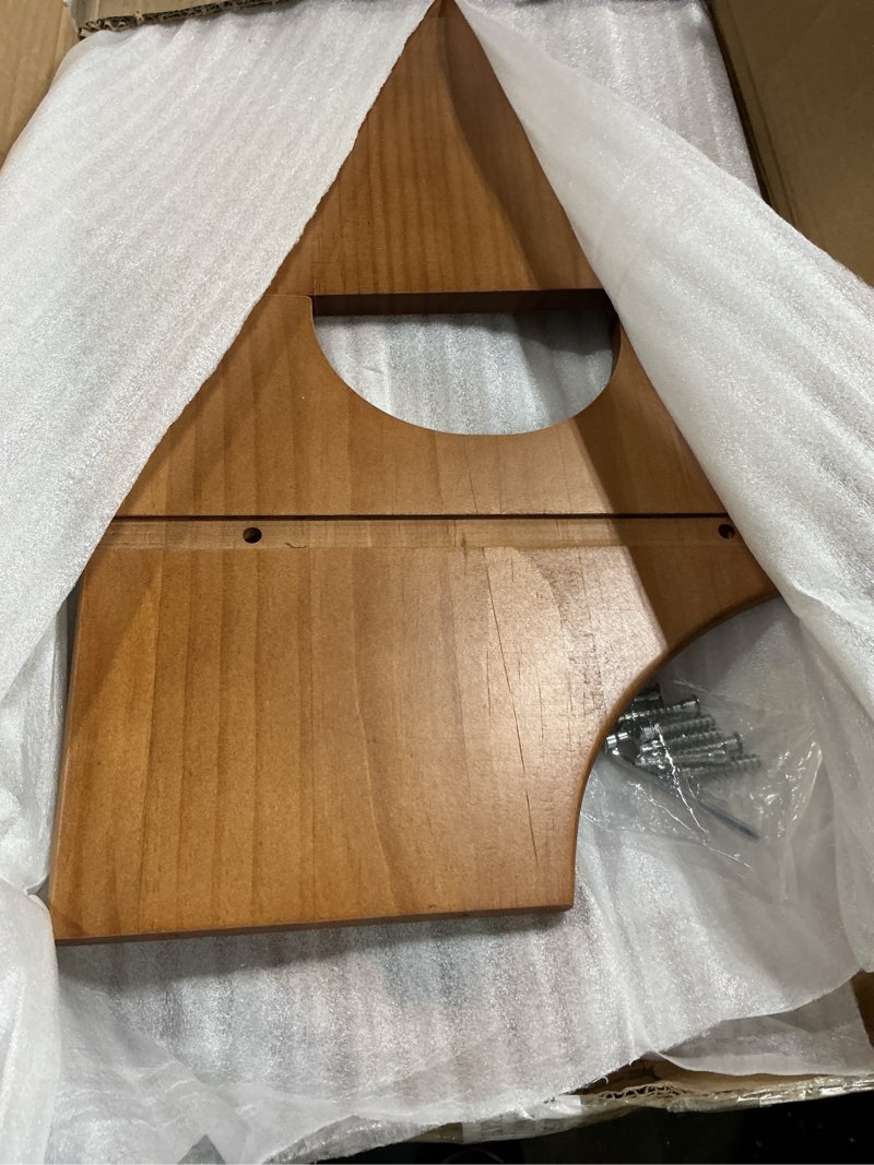 Condition photo showing As Is for kigley 2 step stool with handle for elderly adults and seniors wooden steps for high beds holds up to 400 lbs lightweight and sturdy foot stool for bed kitchen car bathroom bathtub