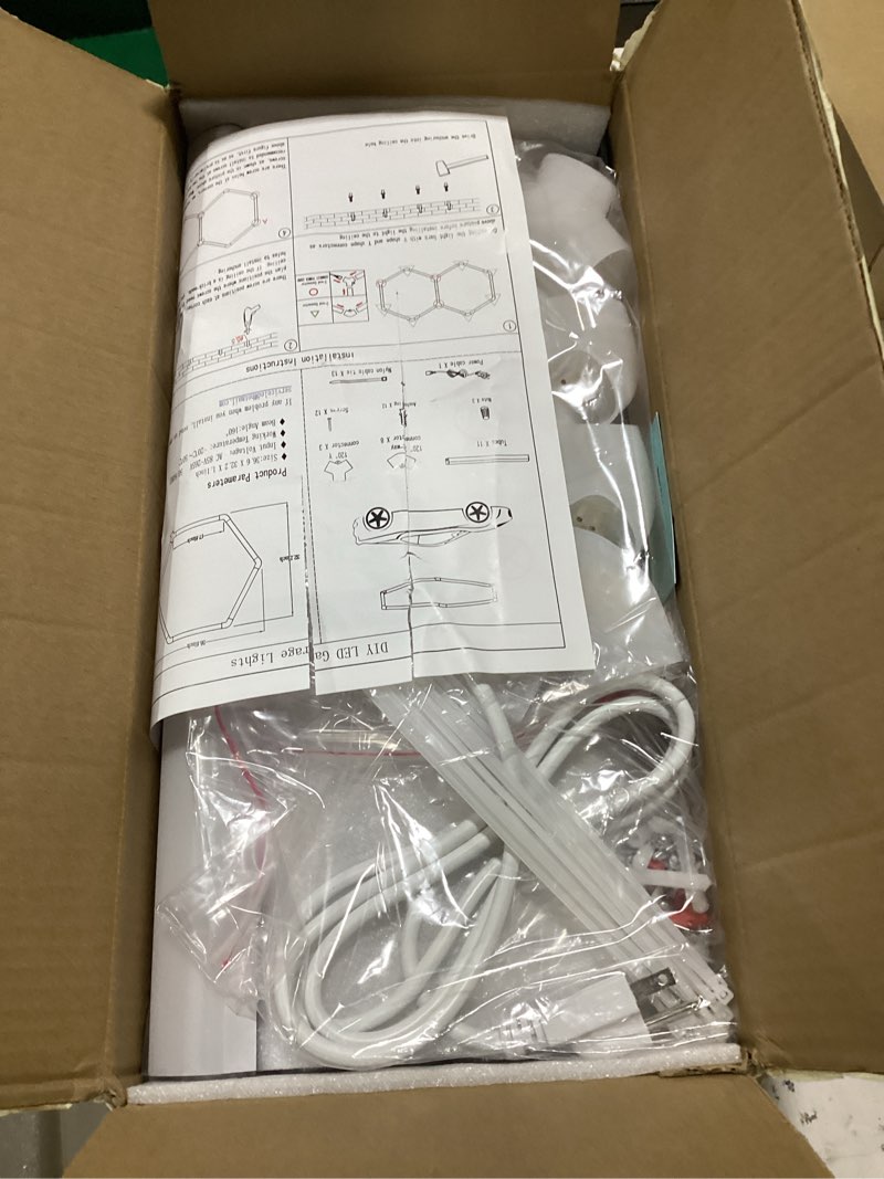Condition photo showing Good Condition for led hexagon garage light: 12700lm car detailing shop light, diy splicing ceiling & wall decor lights, for workshop basement gym warehouse bar gaming room 12-packs (2-hex)