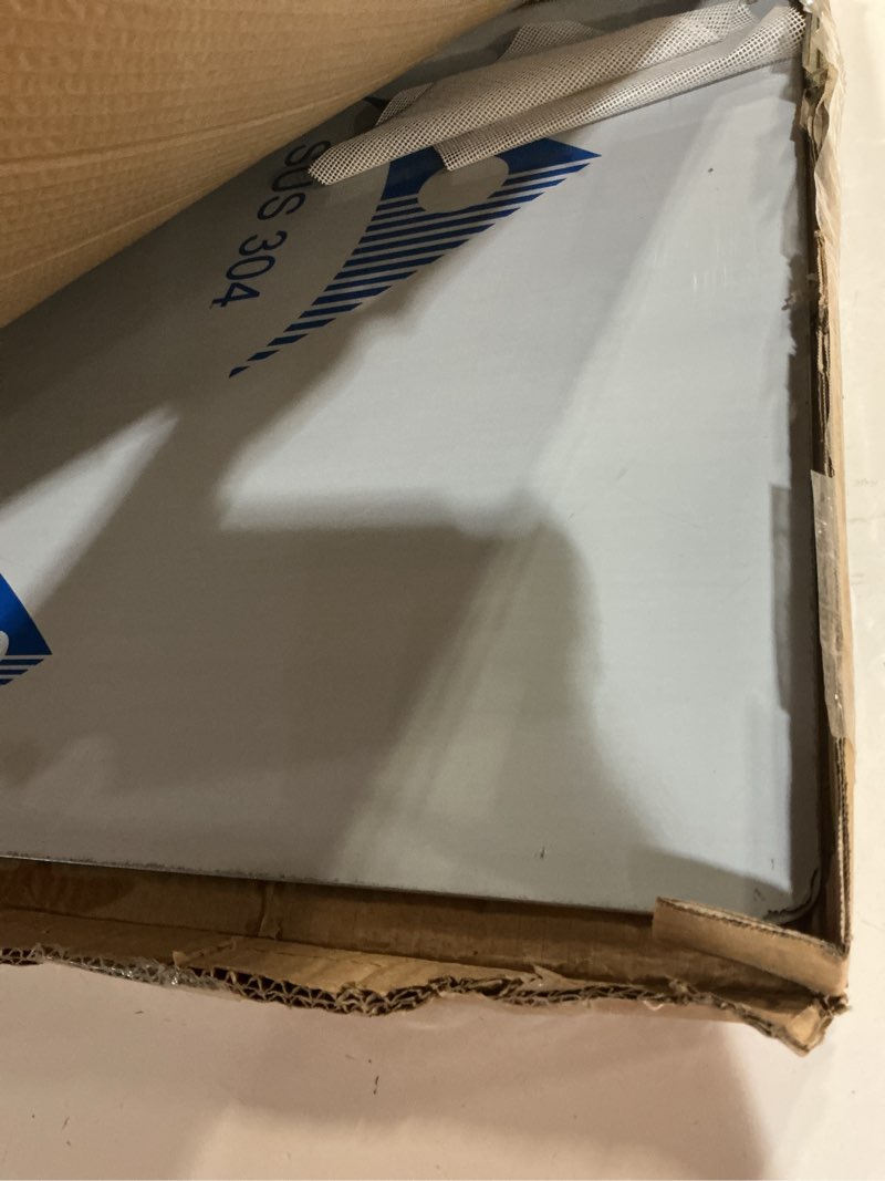 Condition photo showing Good Condition for Stainless Steel Cutting Boards for Kitchen, Lipped stainless steel cutting board. Large cutting board suitable for meat, fruits, vegetables, bread, and baking (60 x 58cm / 23.6"L x 22.8"W) Stainless Steel 23.6"L x 22.8"W