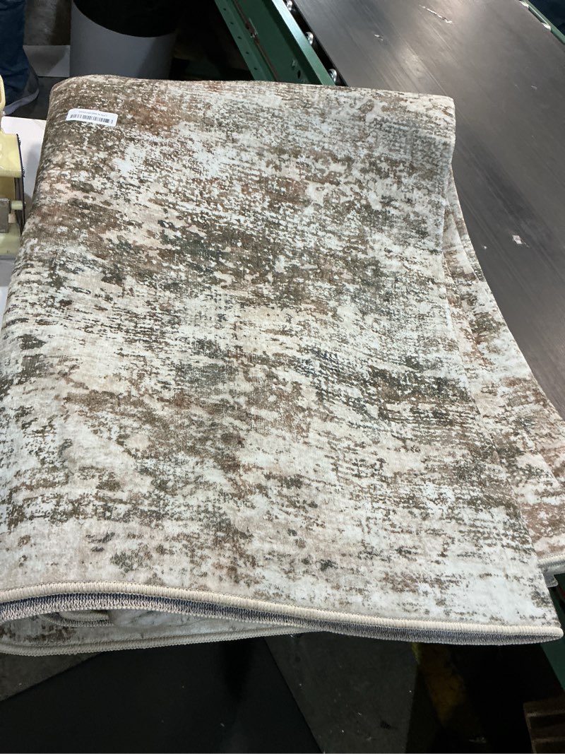 Condition photo showing Good Condition for 8x10 Area Rugs for Living Room, Washable Modern Abstract Large Area Rug Neutral Soft Non Slip Kids Rug Stain Resistant Indoor Carpet for Bedroom Dining Room Playroom Home Office(Brown, 8'x10') Brown 8' x 10' (Rectangular)