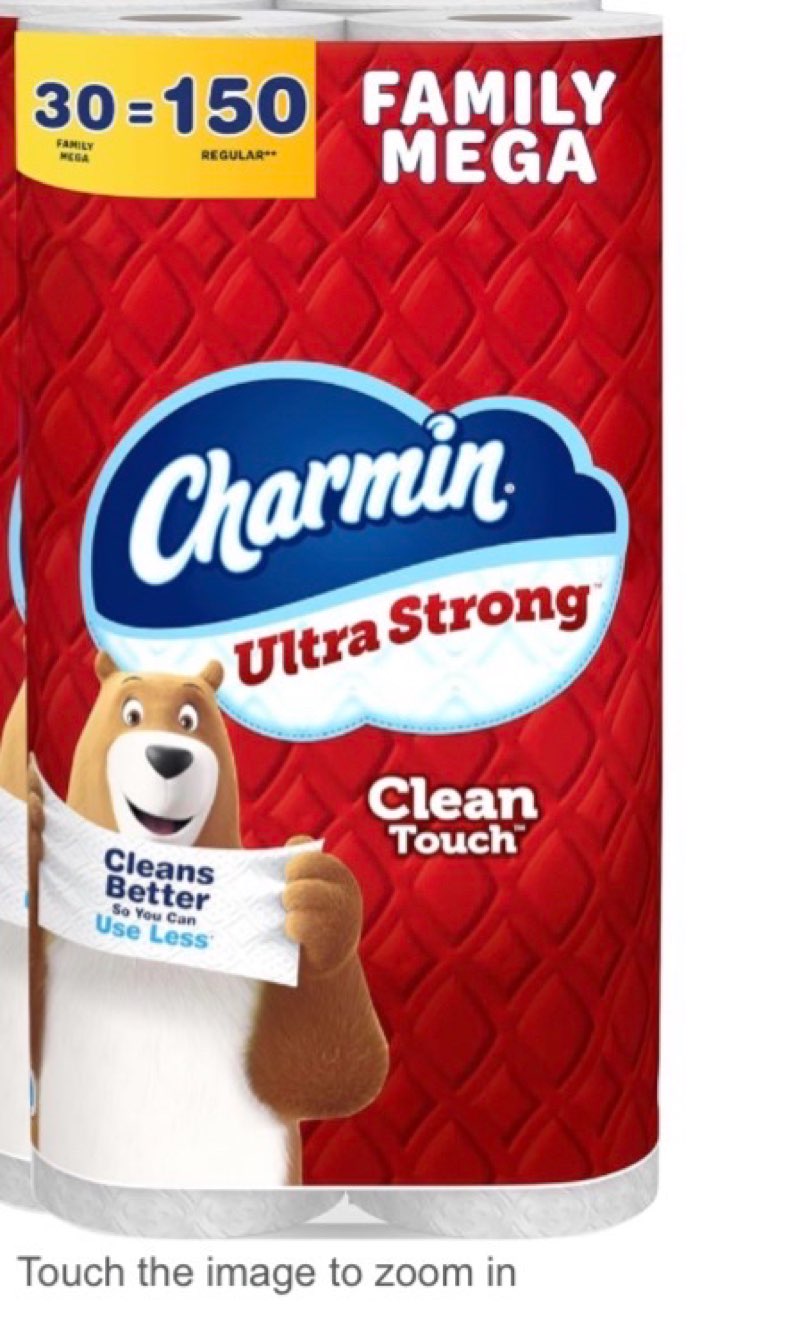 Charmin toilet paper ultra strong clean touch, family rolls 8 regular rolls (packaging may vary)