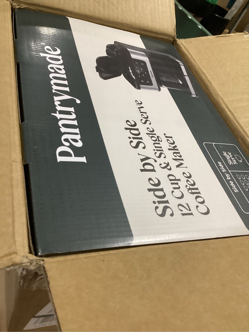 Condition photo showing Good Condition for pantrymade dual brew coffee maker | 12 cup glass carafe & single serve k-cup combo | programmable touchscreen coffee machine for ground coffee or pods | auto shut-off, black