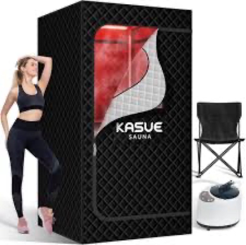 kasue infrared sauna box, portable steam sauna tent with 3l/1400w steamer, 5-layer waterproof and th
