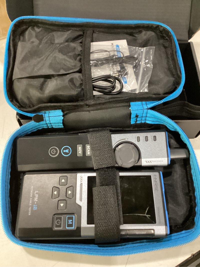 Condition photo showing As Is for not tested fnirsi lpm-10a ethernet tester, network cable tester kit for cat5 cat6 rj11, wire tracer & cable toner, poe/ncv/length test, rechargeable ethernet cable tester