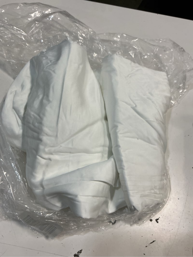 Condition photo showing As Is for quince bamboo duvet cover, king/cal king, white