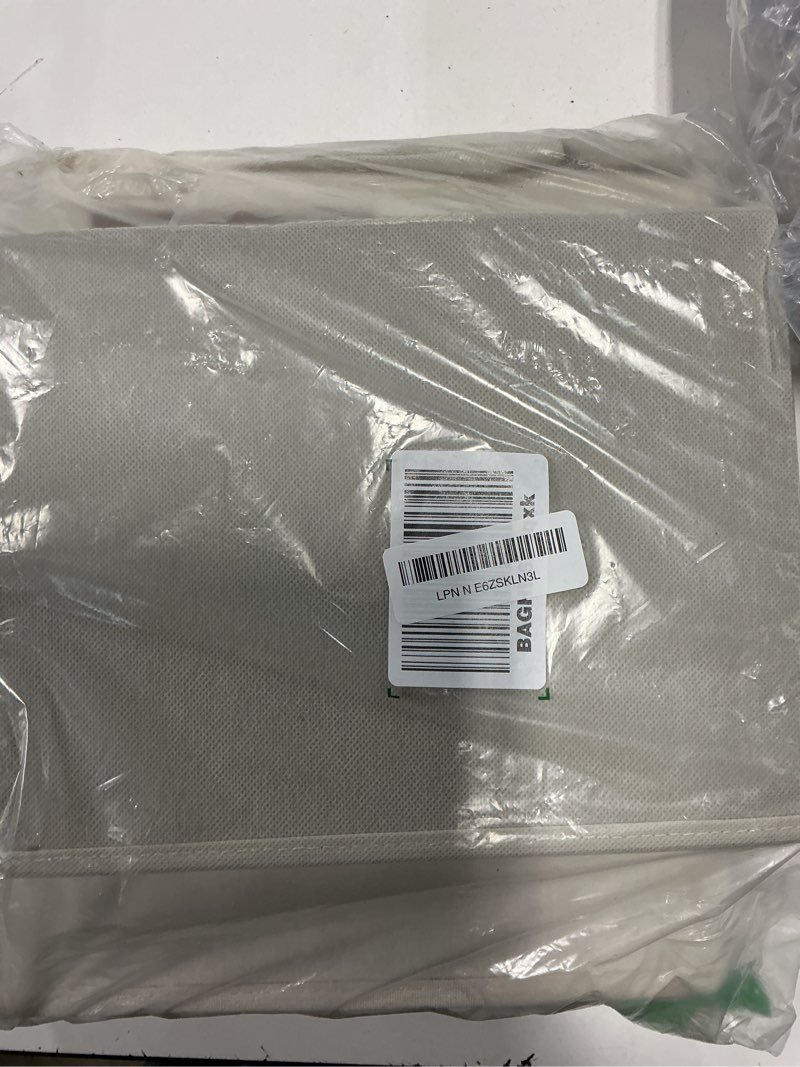 Condition photo showing Good Condition for storageworks large under bed storage containers with handles and label holder, 2 pack ultra-thick fabric underbed bins, closet organizer for clothes, blankets, sweater 33"l x 17"w x 6"h beige
